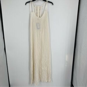 Raviya Women’s V Neck Sleeveless Cream Maxi Dress size L